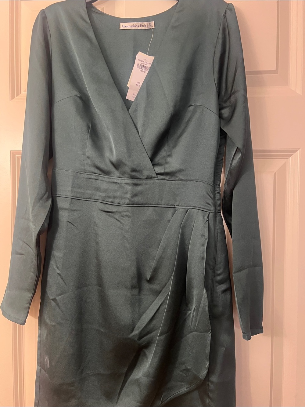 Abercrombie & Fitch Teal-Green Long Sleeve Wrap Dress, NWT, size XS